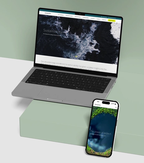 Novozymes | Drupal | responzivita náhľad